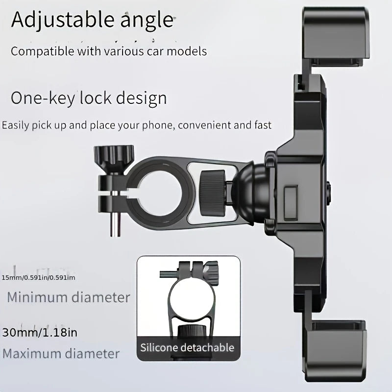 Bicycle Phone Holder with GPS Mount Heavy Duty PVC Bike Phone Mount for Electric Bicycle Motorcycle