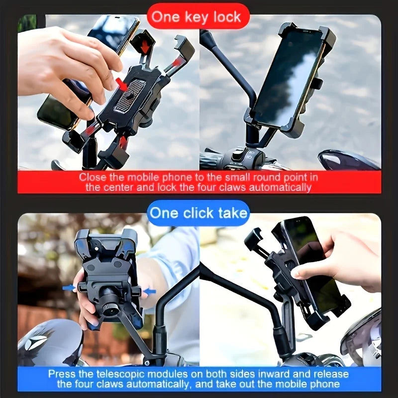 Bicycle Phone Holder with GPS Mount Heavy Duty PVC Bike Phone Mount for Electric Bicycle Motorcycle